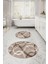 Dijital Yıkanabilir Kaymaz Sade Modern Klasik Yuvarlak Banyo Paspası Klozet Takımı, Klozet-98-Kahve, 2