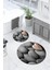 Baskılı Yıkanabilir Kaymaz Taş Modelli Yuvarlak Banyo Paspası Klozet Takımı, Klozet-73-Gri, 5