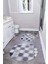 Baskılı Yıkanabilir Kaymaz Sade Modern Yuvarlak Banyo Paspası Klozet Takımı, Klozet-75-Lila, 2
