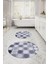 Baskılı Yıkanabilir Kaymaz Sade Modern Yuvarlak Banyo Paspası Klozet Takımı, Klozet-75-Lila, 5