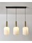 Mylights Retro Rustik Sıralı Üçlü Opal Camlı Sarkıt Masa Üstü Avize 60 cm En 1