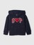 Kız Bebek Lacivert Gap Logo Relaxed Kalp Desenli Fermuarlı Fleece Sweatshirt 1