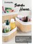 3'lü Kare Bambu Saklama Kutusu Seti - Astarlı Bambu Sepet Dekoratif Organizer Banyo Düzenleyici 3