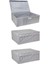 3 Adet Baza Içi Düzenleyici Kapaklı Organizer Kutu 50X40X19 cm - Pamuklu - 3 - Gri 1