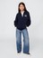 Kız Çocuk Lacivert Vintage Soft Logo Fransız Havlu Kumaşı Sweatshirt 3
