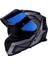 Storm 2 Faster Mat Tıtanıum Kapalı Motosiklet Kaskı Mavi Camlı 2