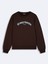 Slogaı Sıfır Yaka Uzun Kollu Oversıze Fit Kahve Rengi SweatShirt 1