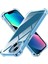 Apple iPhone 13 ve 14 Uyumlu Kılıf Köşe Korumalı Darbeye Dayanıklı Antişok Şeffaf Silikon Sert Logo Kapak 1