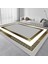 Dijital Baskı Modern Salon Mutfak Koridor Halısı Kaymaz Taban Gri Gold 4001 1