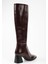 Kadın Stall Bordo Küt Burunlu Çizme 4