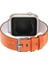 Watch 10 46MM Uyumlu Deri Kordon Benks Vintage Genuine Leather Serisi Strap Kayış Turuncu 3