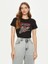 Kadın Siyah Logolu T-Shirt 1