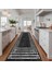 Dekoratif Salon Mutfak Koridor Halısı Modern Siyah 4013 3