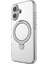 iPhone 16 Plus Magsafe Uyumlu Kılıf Raptic Air Stand Serisi Aynalı Arka Yüzey Standlı Kapak Gri 5