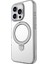 iPhone 16 Pro Max Magsafe Uyumlu Kılıf Raptic Air Stand Serisi Aynalı Arka Yüzey Standlı Kapak Gri 3