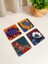 Modern Çiçek Desenli Ahşap Bardak Altlıkları - 4’lü Set, Şık ve Kullanışlı Tasarım 1