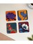 Modern Çiçek Desenli Ahşap Bardak Altlıkları - 4’lü Set, Şık ve Kullanışlı Tasarım 2