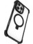 iPhone 16 Pro Max Kılıf Magsafe Şarj Özellikli Raptic Dual Serisi Şeffaf Standlı Kapak Siyah 4