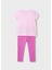 Yazlık Kız Çocuk Baskılı T-Shirt Tayt Takım - Pembe 3