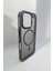 iPhone 16 Için Şeffaf ve Gri Kenarlı Magsafe Uyumlu Premium Kılıf 2
