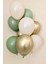 Retro Okaliptüs Deniz Kumu Gold Krom 25 Adet Balon Seti 2