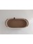 Tekno Trust Oval Hasır Sepet Dekorasyon Salon Moda El Emeği Handmade Sanat Tarz - 30 x 17 x 6 cm 3