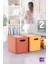 Storage Box 2’li Sarı-Kiremit Renk 17 Lt Düzenleyici Kapaklı Saklama Kutusu, Organizer 1