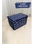 3 Adet Mini Saklama Kutusu,kutu Hurç,kutu,organizer,oyuncak Kutusu Lacivert Yıldız Desen 30 x 40 x 25 1