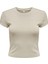 Onlelına S/s O-Neck Short Top Jrs Noos Açık Bej 5