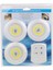 3lü Uzaktan Kumandalı Yapışkanlı Kablosuz LED Spot Lambalar (4881) 4