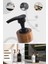 2’li Hands Dishes Siyah Beyaz Dekoratif Mutfak Banyo Sıvı Cam Sabunluk Seti 500ML Bambu Stantlı Set 2