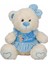 8334 Oturan Çizgili Elbiseli Peluş Ayı 40 cm -Sunman 1