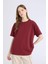Oversize Geniş Kalıp Bisiklet Yaka Basic Düz Kalın Kumaş Kısa Kollu Tişört E4935AX25SP 3