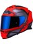 Storm 2 Faster Mat Kırmızı Kapalı Motosiklet Kaskı Mavi Camlı 1
