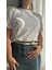 Kadın Bisiklet Yaka Tişört Regular Pamuk T-Shirt 2