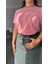 Kadın Bisiklet Yaka Tişört Regular Pamuk T-Shirt 2