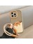 Apple iPhone 13 Pro Max Uyumlu Kılıf Zebana El Bilekli Cat And Puppy Silikon Kılıf Bej 1