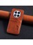 Xiaomi Redmi Note 14 Pro Uyumlu Kılıf Zebana Kartlıklı Lüx Deri Kılıf Kahverengi 1