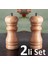 2li Set Ahşap Tuz Karabiber Öğütücü Değirmeni Boy 16,5cm 1