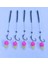 5 Adet 14 mm Pembe ve 8 mm Fosforl'Lu Pop Up'Lı Sazan Rig Takımı 1