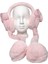 Kız Çocuk Pembe Renk Mickey Figürlü Pompalı Sesli Kışlık Peluş Kulaklık 3