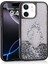 Apple iPhone 11 Uyumlu Kılıf Sıvılı Simli Şeffaf Arka Yüzey Zore Keto Silikon Kapak-Siyah 1
