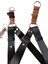 Köpek göğüs tasması orta ve büyük ırk siyah saten kolon hakiki deri konbinli göğüs ölçüsü:55-95cm ayarlı dog harness GT3-9 1