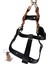 Köpek göğüs tasması orta ve büyük ırk siyah saten kolon hakiki deri konbinli göğüs ölçüsü:55-95cm ayarlı dog harness GT3-9 8