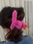 Kadın Kız Peluş Mandal Toka 12 cm Iki Adet Pembe 3