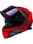 Storm 2 Faster Mat Kırmızı Kapalı Motosiklet Kaskı Siyah Camlı 3