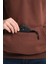 Pamuklu içi Polarlı Dik Yaka Kanguru Cepli Sweatshirt 4
