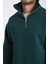 Oversıze Pamuklu içi Polarlı Dik Yaka Yarım Fermuar Sweatshirt 4