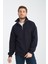 Oversıze Pamuklu içi Polarlı Dik Yaka Yarım Fermuar Sweatshirt 2