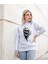 Bisklet Yaka Unisex Uzun Kollu Sweatshirt Iskelet Kafası Baskılı 1